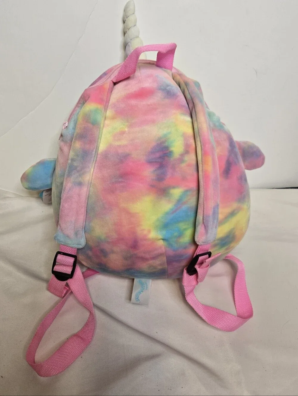 NEW Squishmallows tie dye Navina Narwhal Series 2 plush backpack