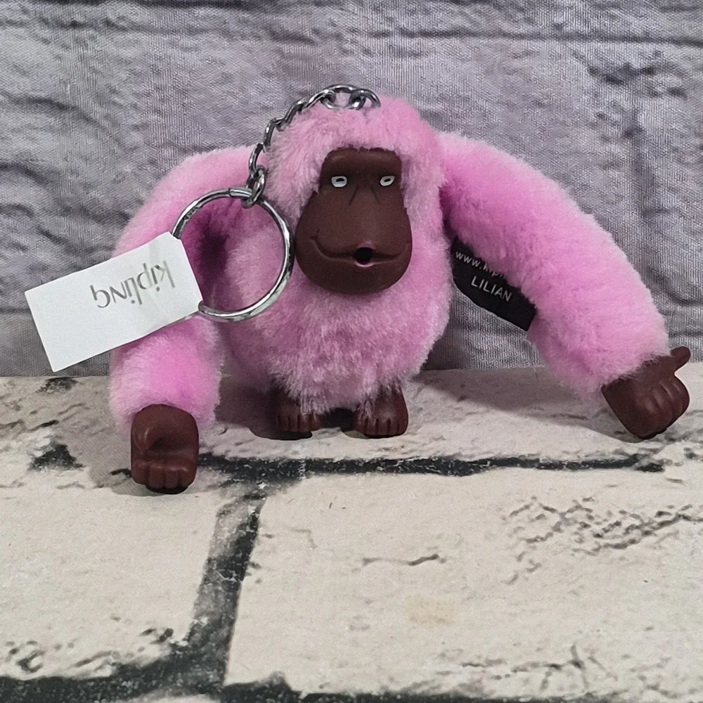 Kipling Monkey Keychain Pink Lilian Thumb Sucking Hanging Figure New NWT