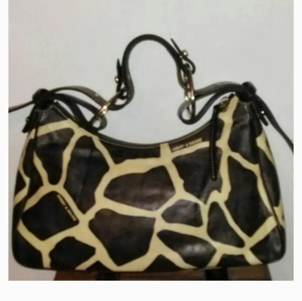 Dooney and Bourke leather giraffe pattern handbag