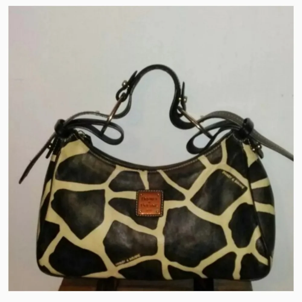 Dooney and Bourke leather giraffe pattern handbag