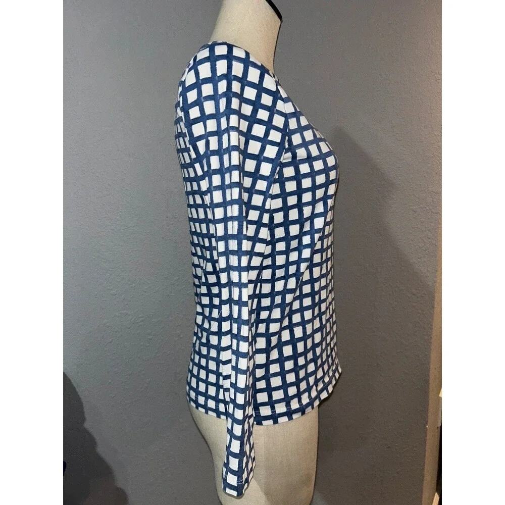 Tory Burch Women’s Long Sleeve T-Shirt Top size XS Pima Cotton Boat Neck Neck