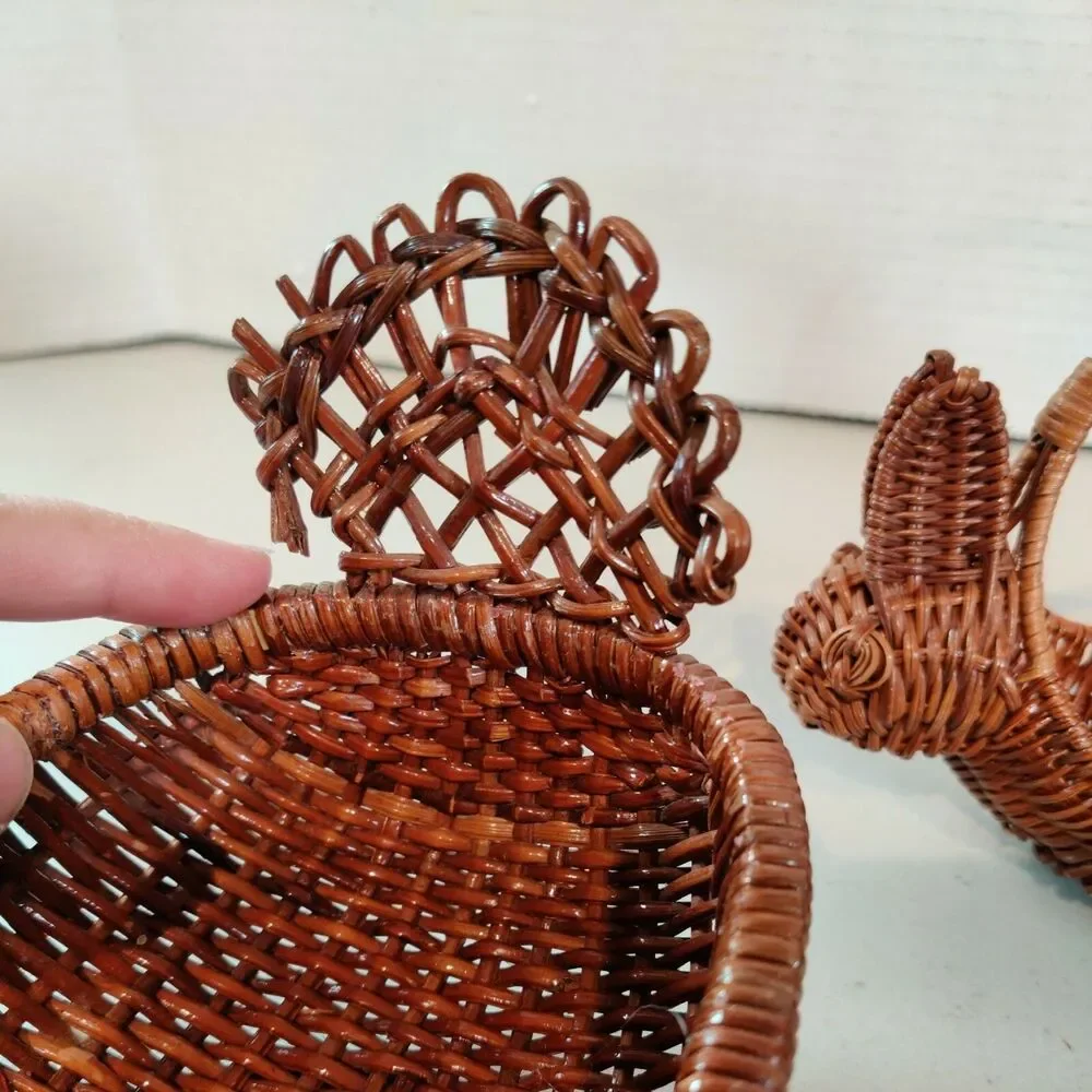 Wooden vtg rattan