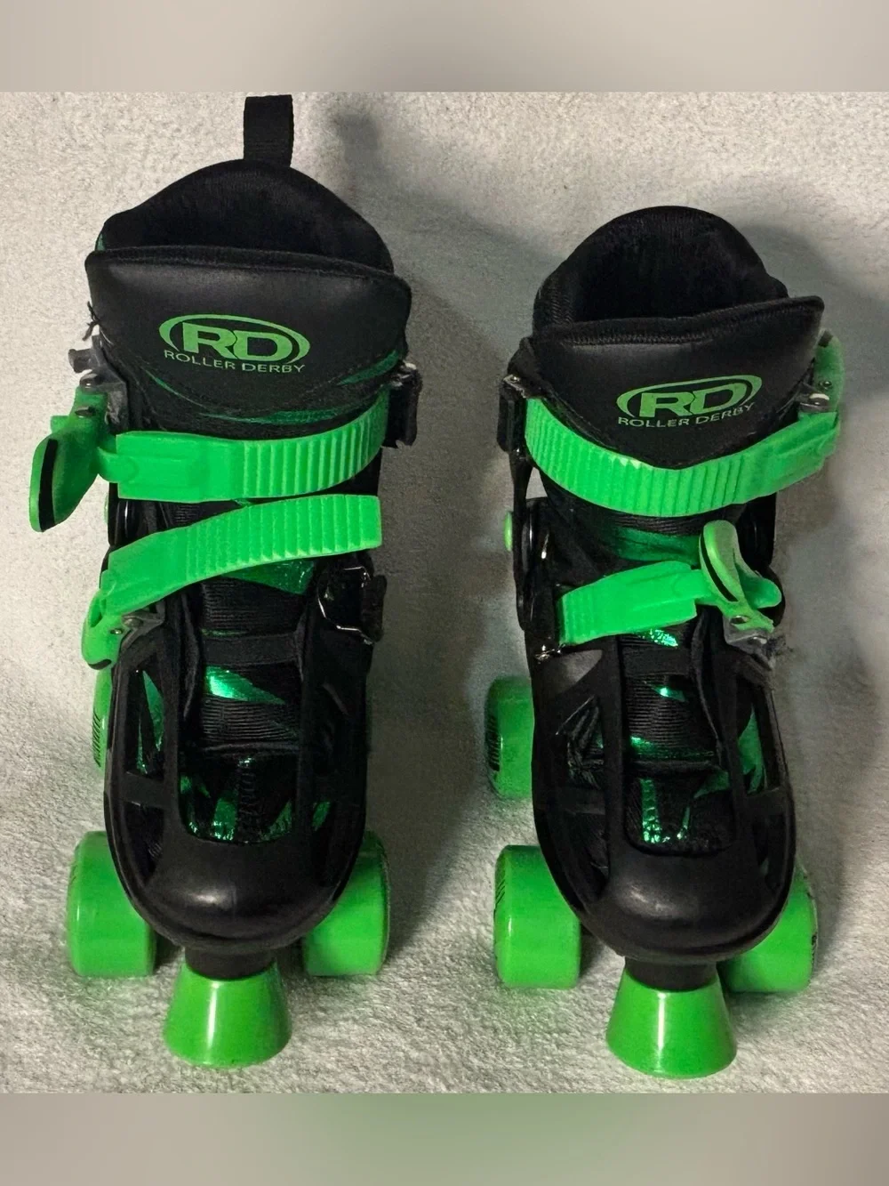 Roller Derby Kids Quad Roller Skates - Black with Green Accents