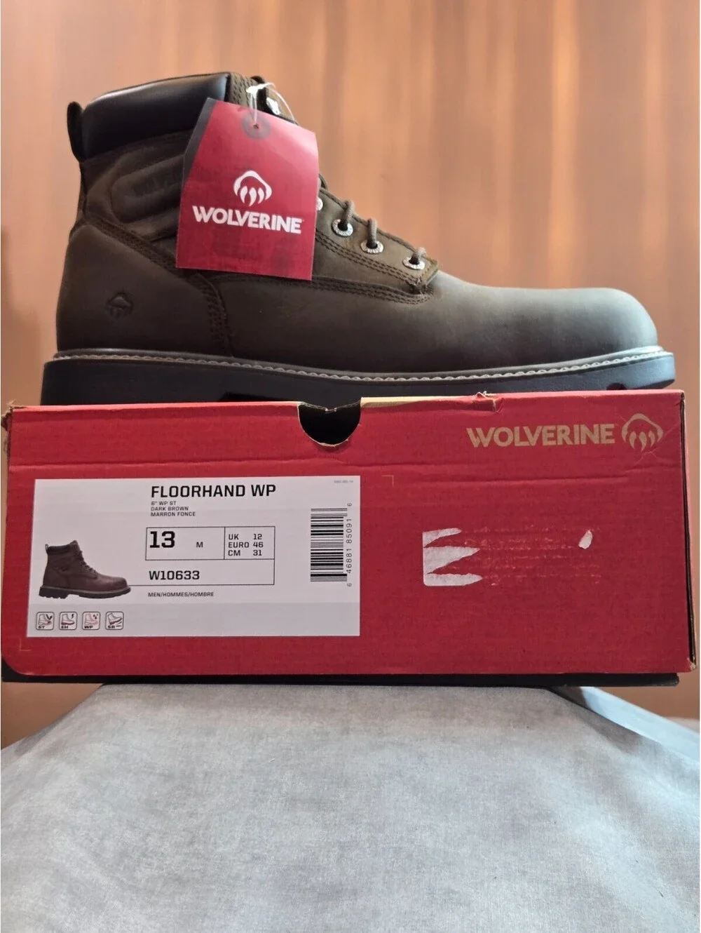 Wolverine Floorhand - Steel Toe Waterproof Work Boot - Dark Brown (W10633) 13M