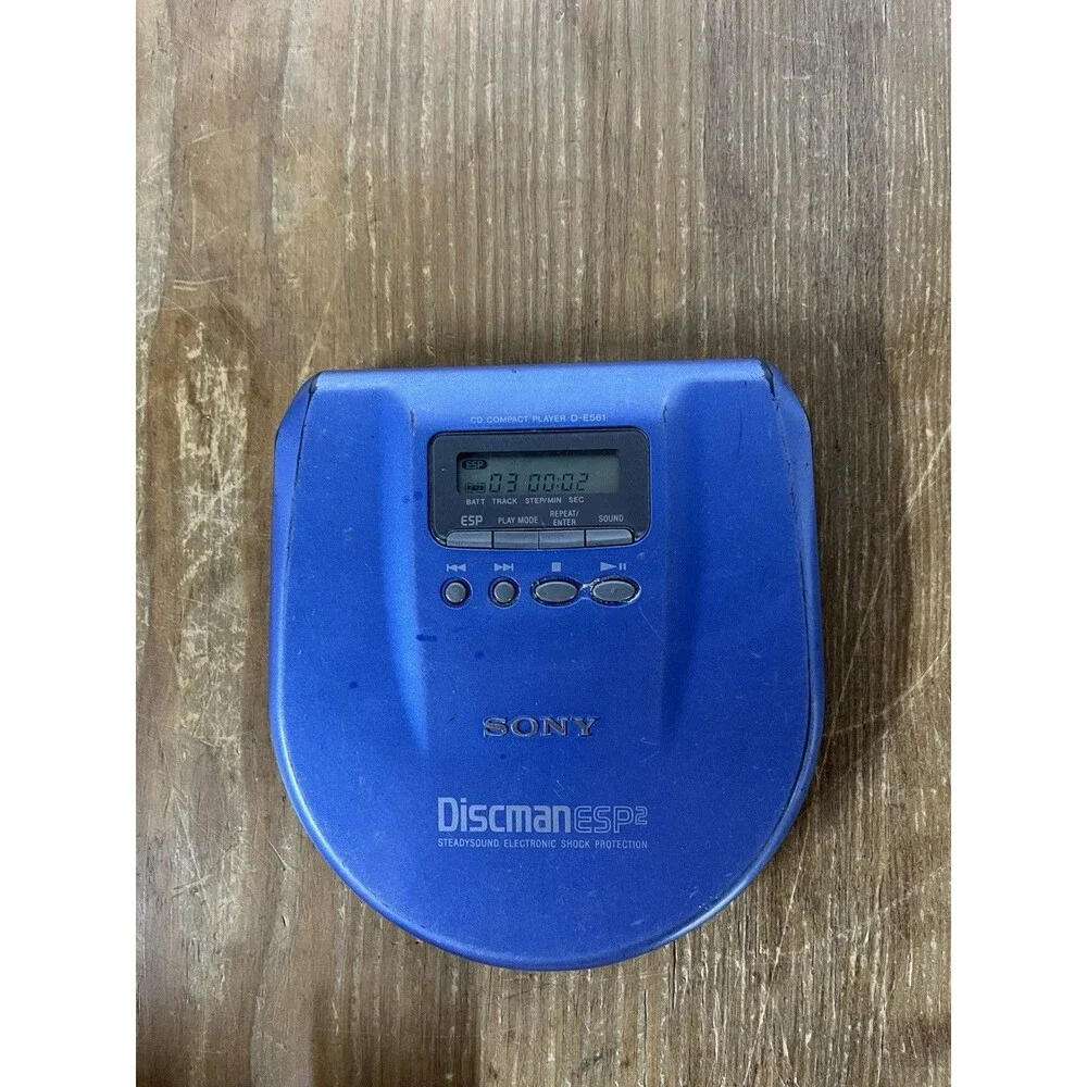 Sony Discman ESP2 Model D-E561 Blue Portable CD Player Tested Working Vintage