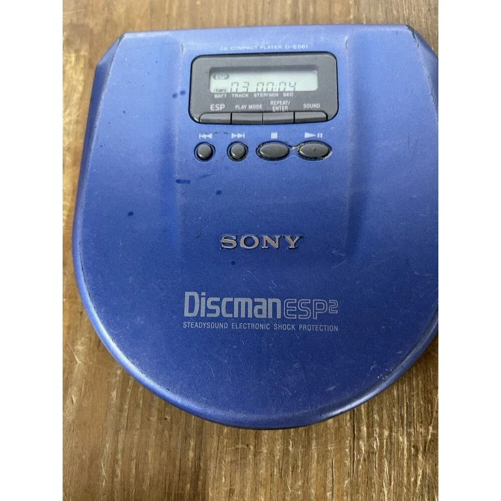 Sony Discman ESP2 Model D-E561 Blue Portable CD Player Tested Working Vintage