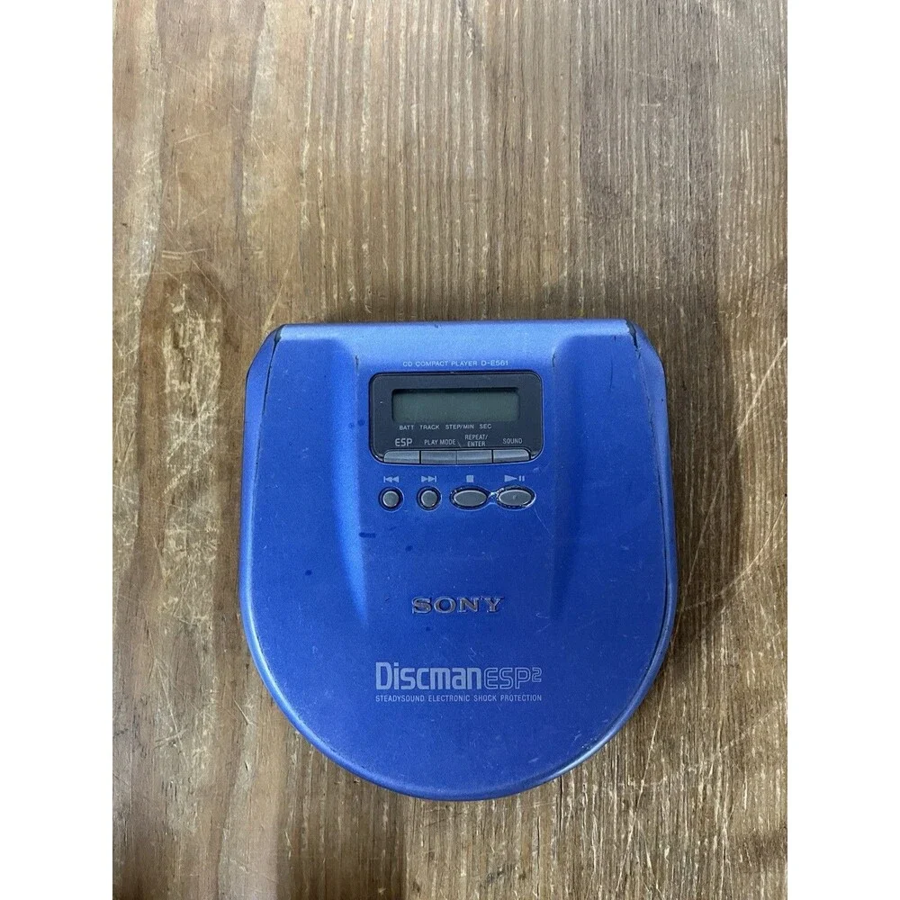 Sony Discman ESP2 Model D-E561 Blue Portable CD Player Tested Working Vintage