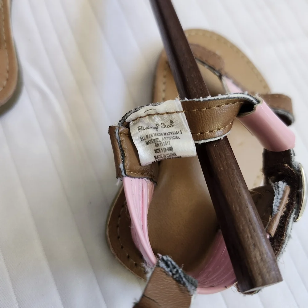 Rising Star Brown and Pink Kids Sandals
