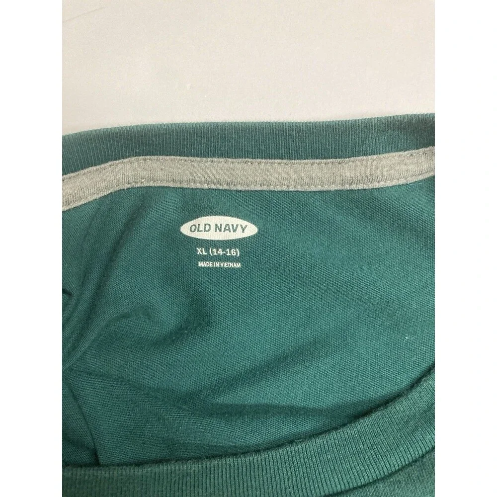 Old Navy Boys XL (14-16) Green Turtle Graphic Print Crew Neck Short Sleeve Tee