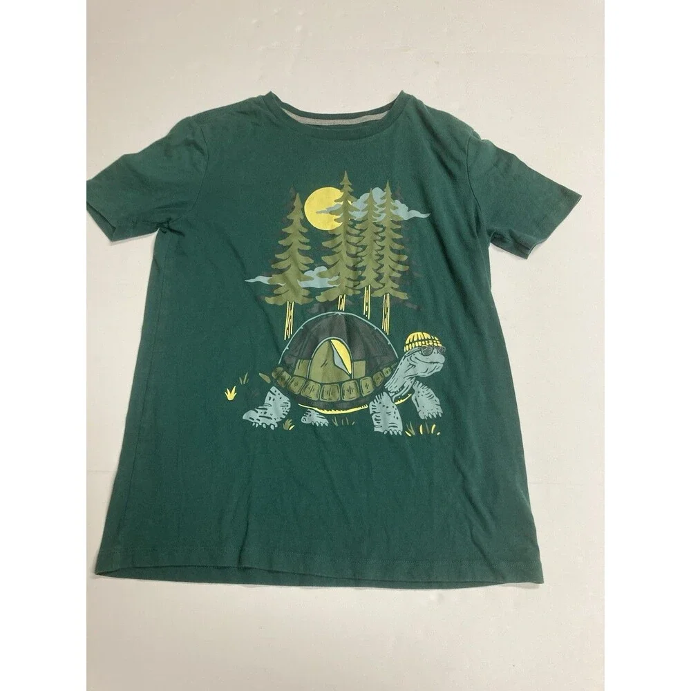 Old Navy Boys XL (14-16) Green Turtle Graphic Print Crew Neck Short Sleeve Tee