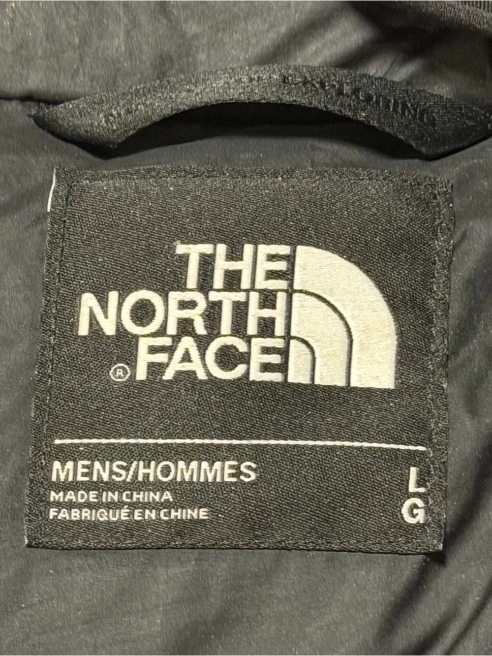 The North Face Men's Black Puffer Jacket with White Logo