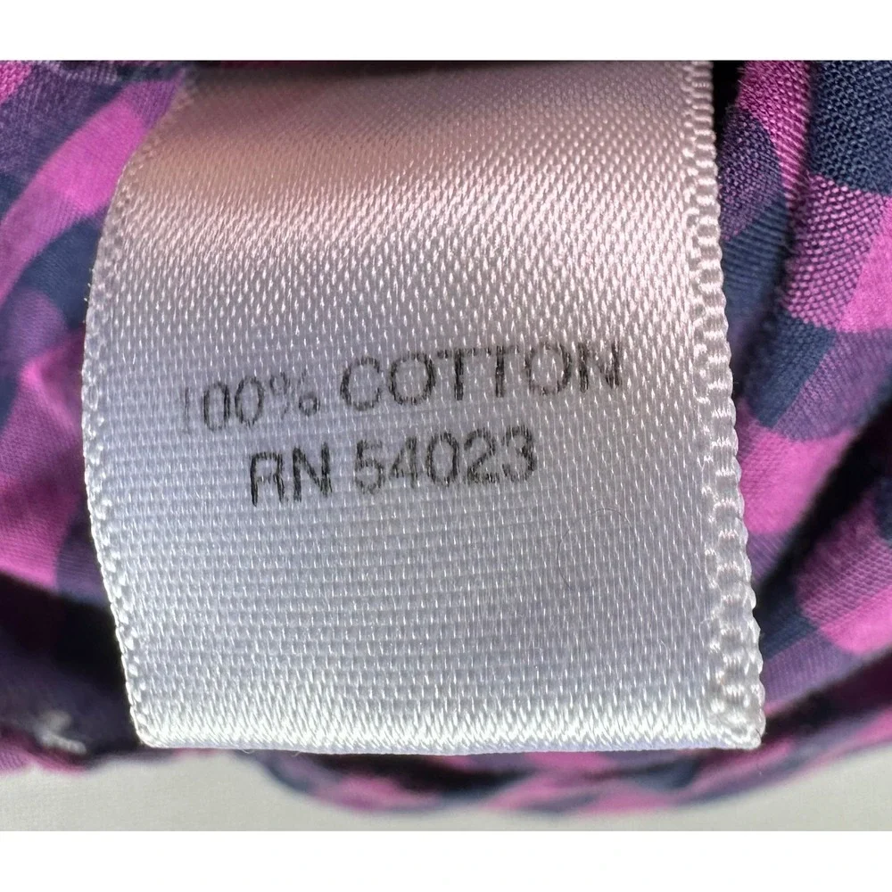 Banana Republic Purple Gingham Soft Wash Tailored Slim Fit Button Down Men Large