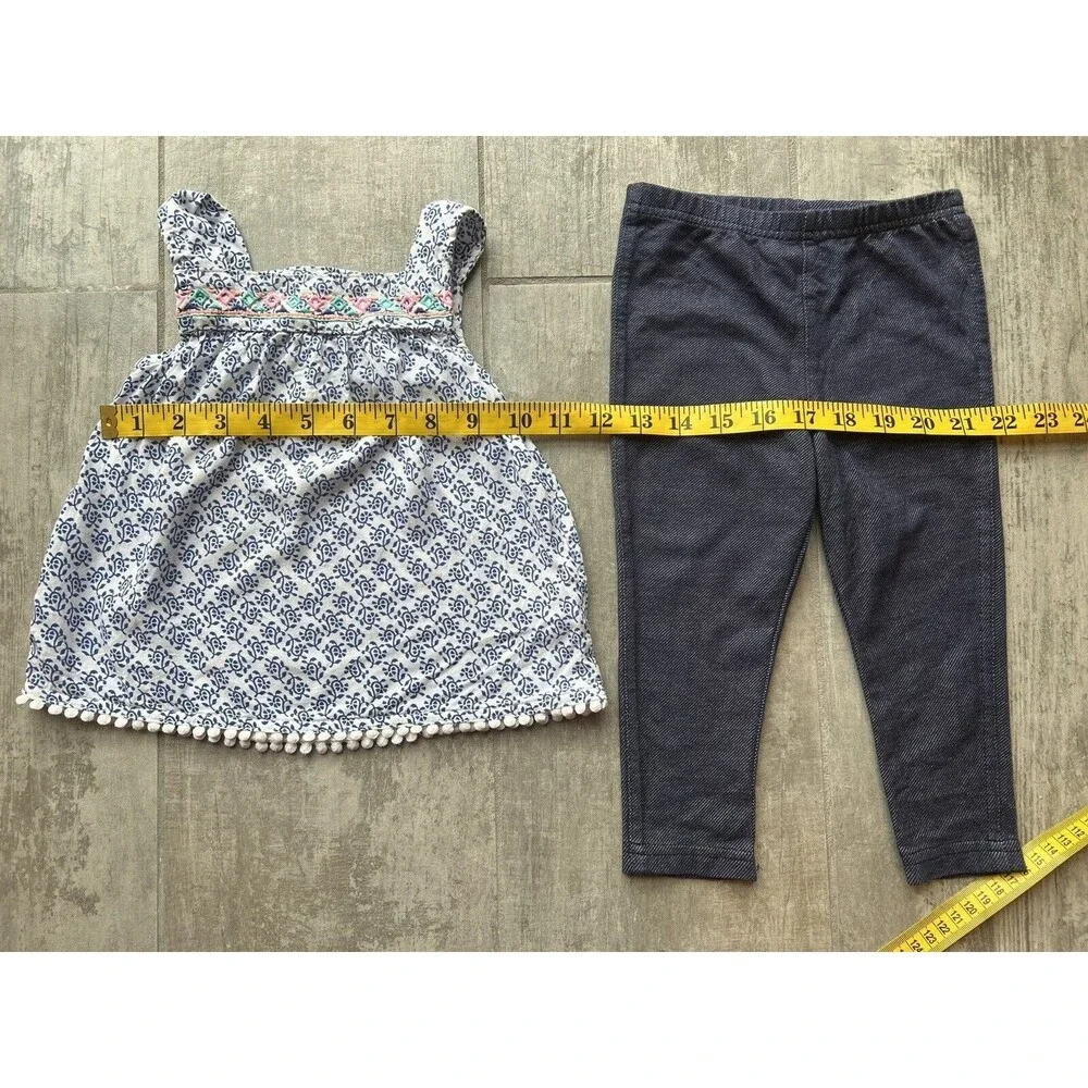 Baby Toddler Girl 2 Piece Outfit Set Sleeveless Top & Leggings 24M 2T Cute Sweet