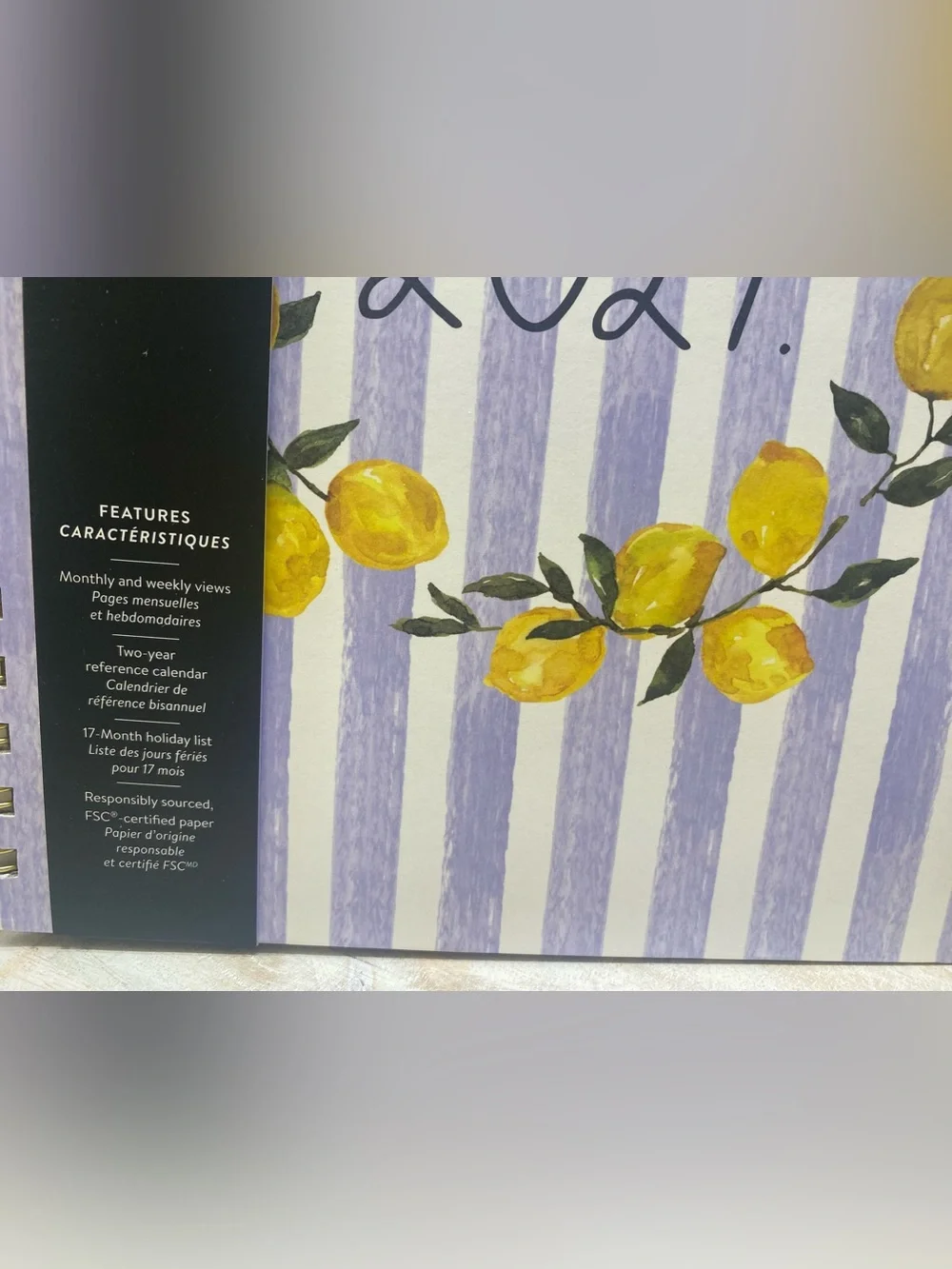 Rae Dunn❤️   “2027.” L size 17-month Planner Lemon tree wreath NEW