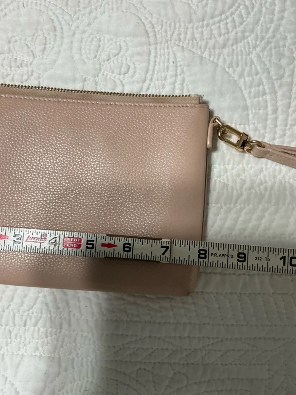 EUC Tory Burch Britten Large Zip Pouch Light Pink