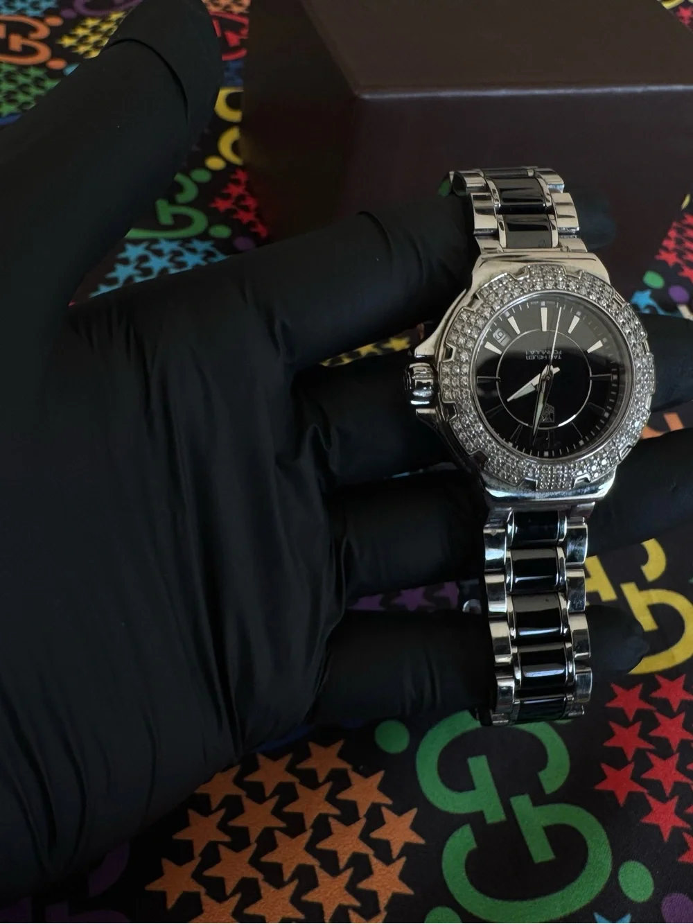 Tag Heuer women’s Silver and black Stainless Steel Bracelet Watch