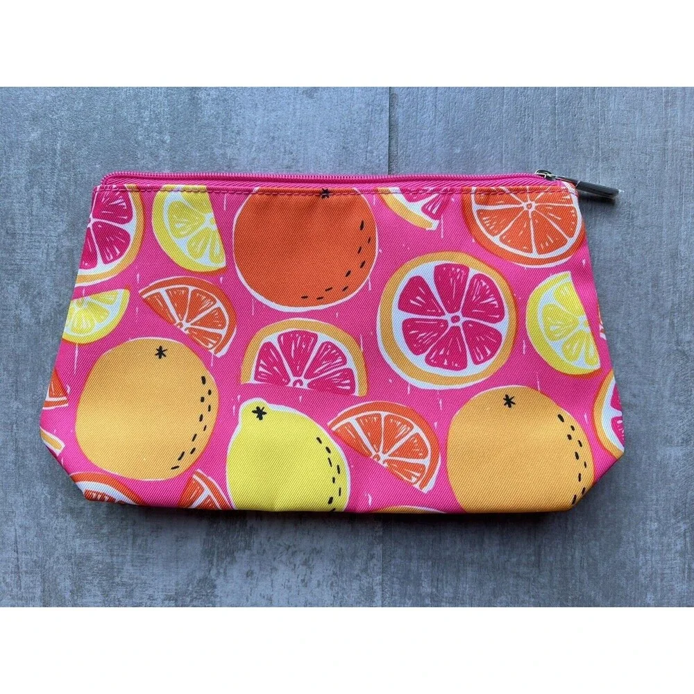 CLINIQUE Makeup Bag Zip Travel Organizer NEW Clutch Pencil Case NEW Bright Fun