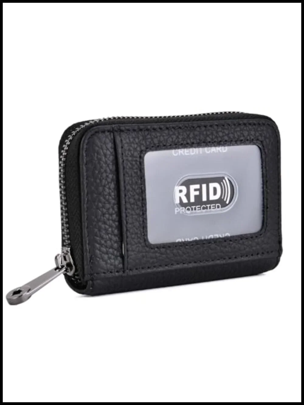 Genuine Leather Credit Card Wallet Accordion Zipper RFID Holder Coin Purse ID