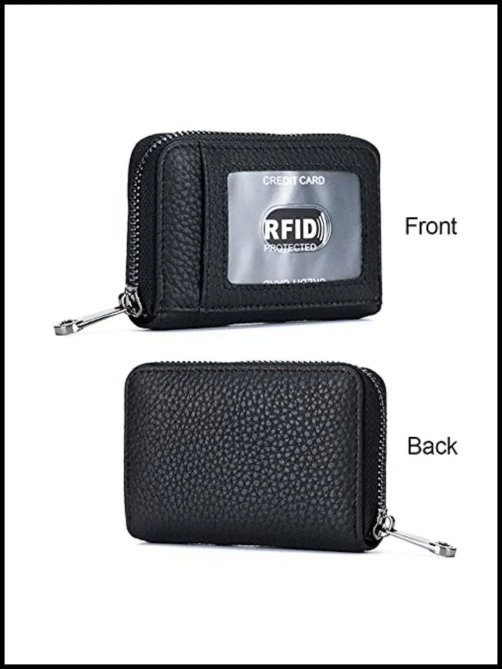 Genuine Leather Credit Card Wallet Accordion Zipper RFID Holder Coin Purse ID