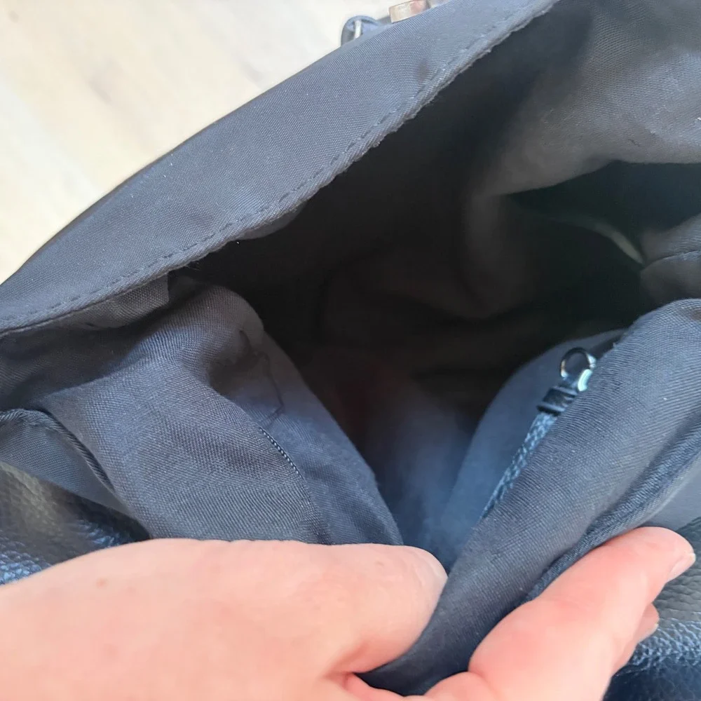 Botkier New York Black Mini Trigger Backpack‎ Bag Handbag Travel Zippers.