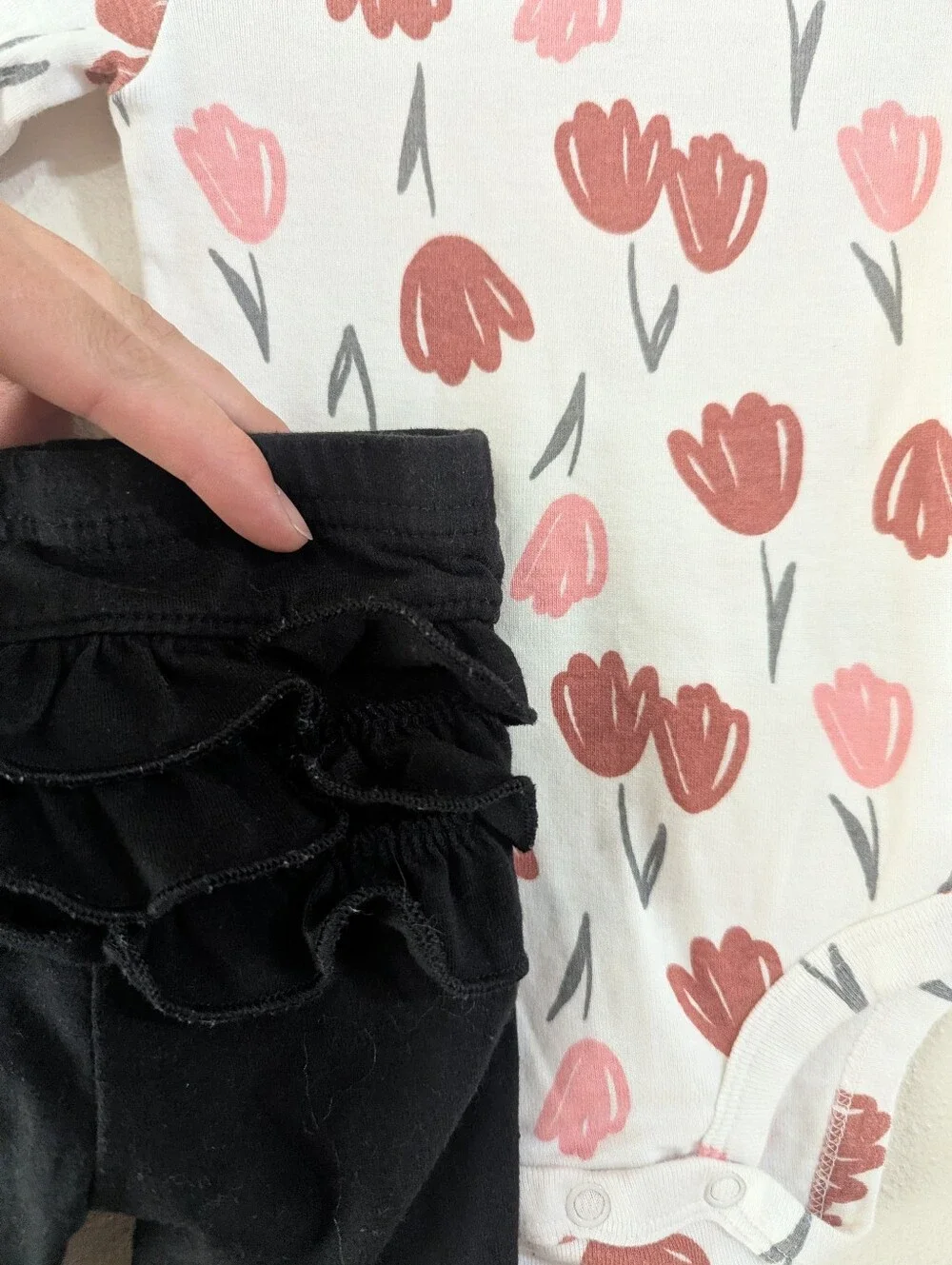 Tulips & Ruffle Leggings Sz 3m