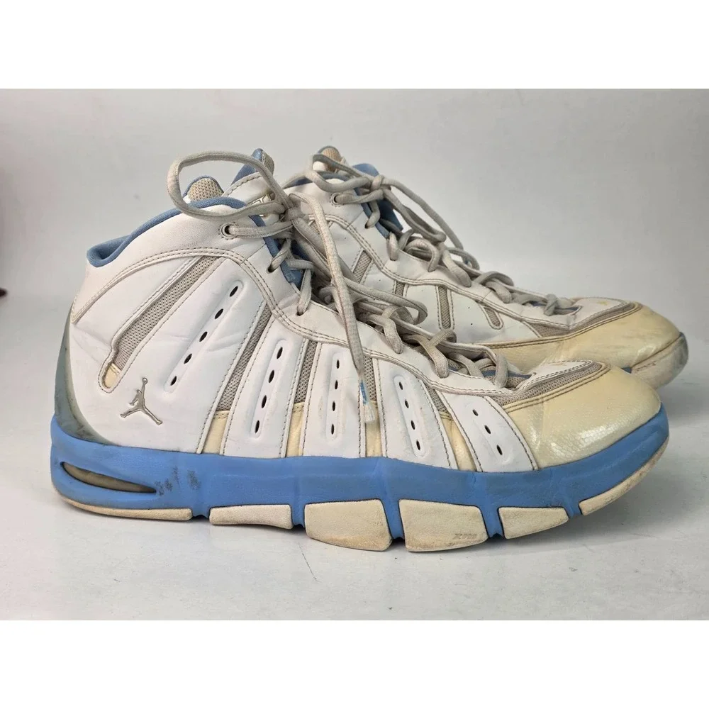 Jordan Melo M7 Carmelo Men's‎ Sneakers Size 12 White Blue Basketball Shoes