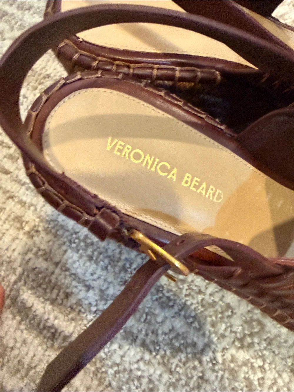 Veronica Beard handwoven leather