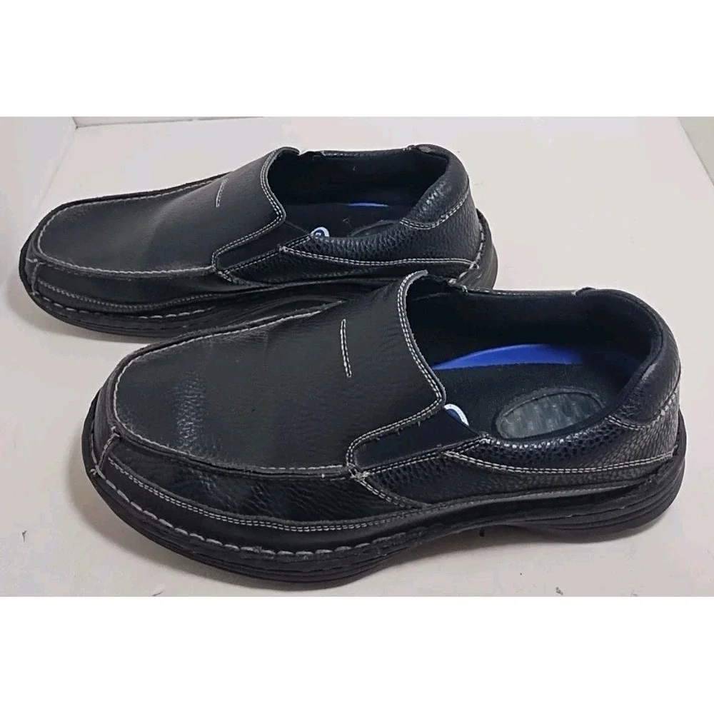 Dr Scholls Black Ryan Leather Loafers Men's Size 9.5 Slip On Dress Shoes‎ 902337