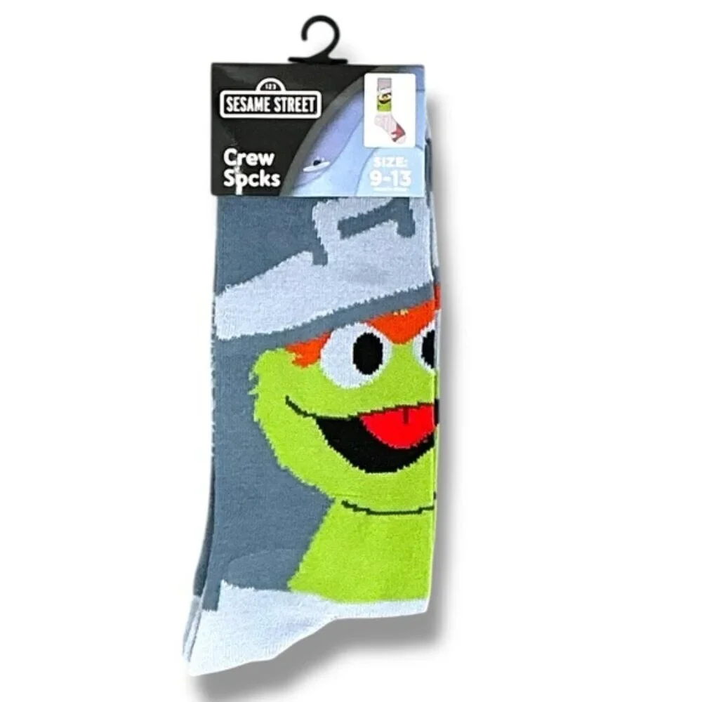 Sesame Street Crew Socks Oscar the Grouch Fun Novelty Adult Unisex Mens One Size