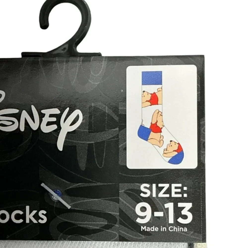 Winnie the Pooh Crew Socks Disney Fun Novelty Adult Unisex Mens One Size 9-13