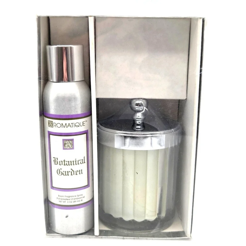 Aromatique Botanical Garden Fragance Candle‎ and Room Spray NEW in Box VINTAGE
