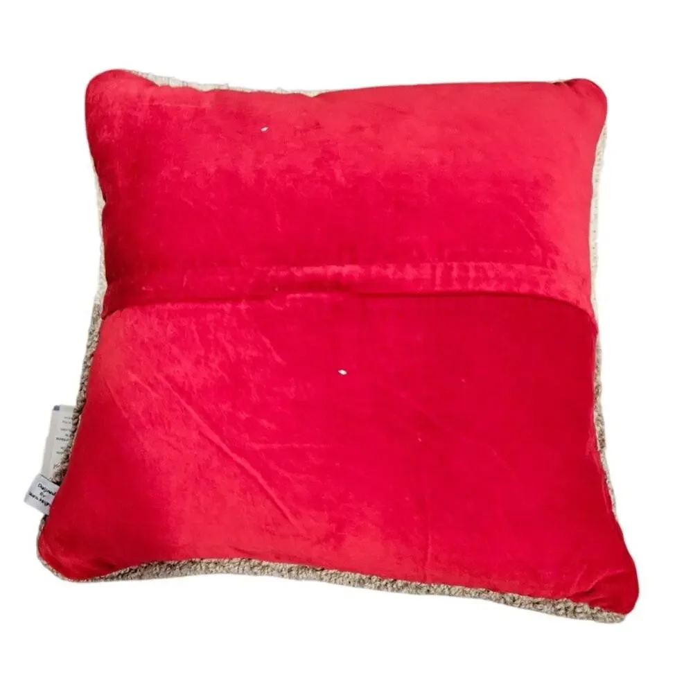 NEW Chandler 4 Corners Vermont Snowman Wool Hooked Throw Pillow Rustic Christmas