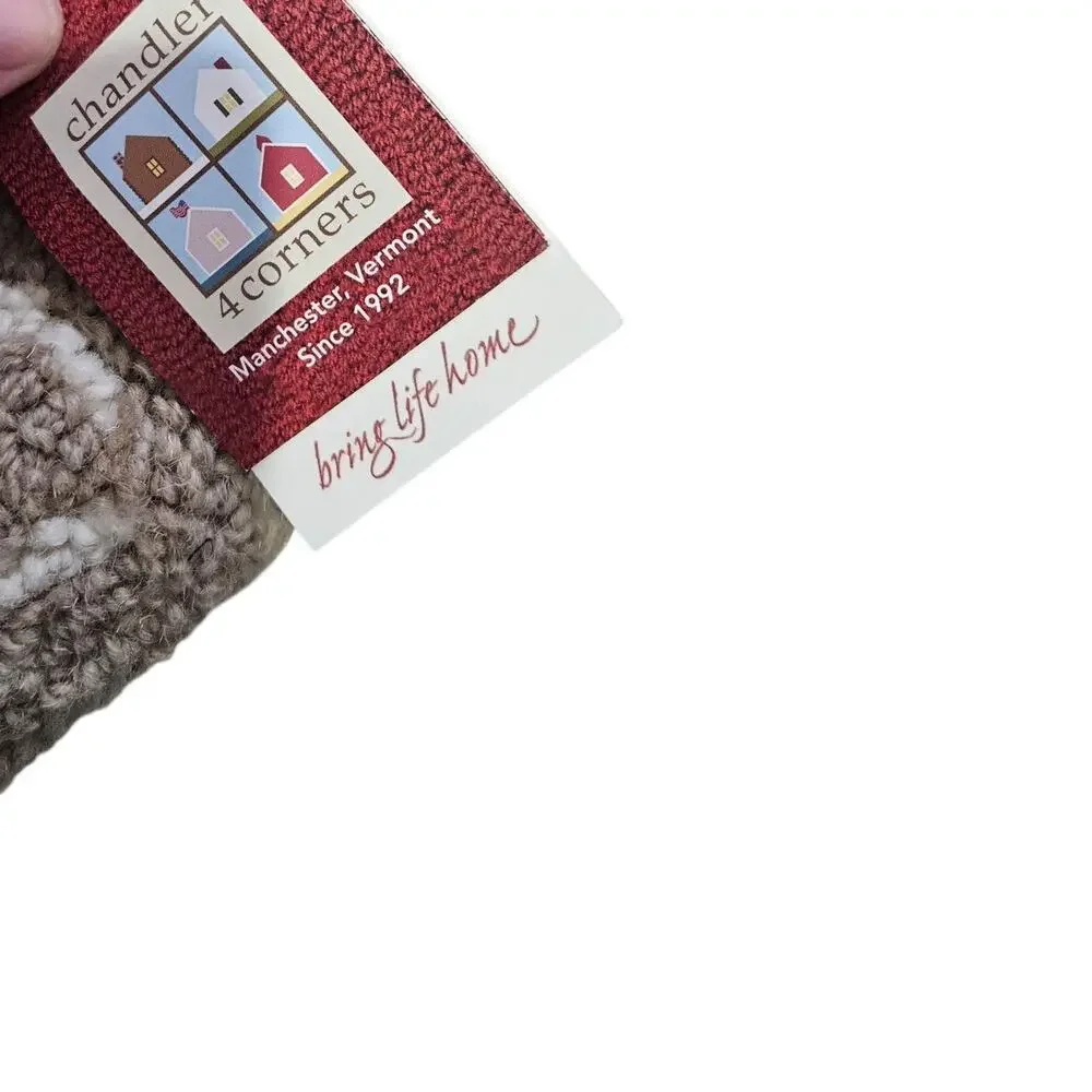 NEW Chandler 4 Corners Vermont Snowman Wool Hooked Throw Pillow Rustic Christmas