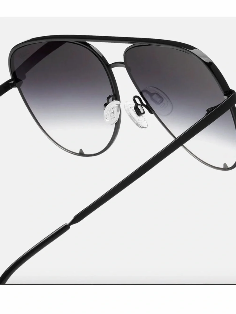 Quay Australia High Key Black Aviator Sunglasses Gradient Lens