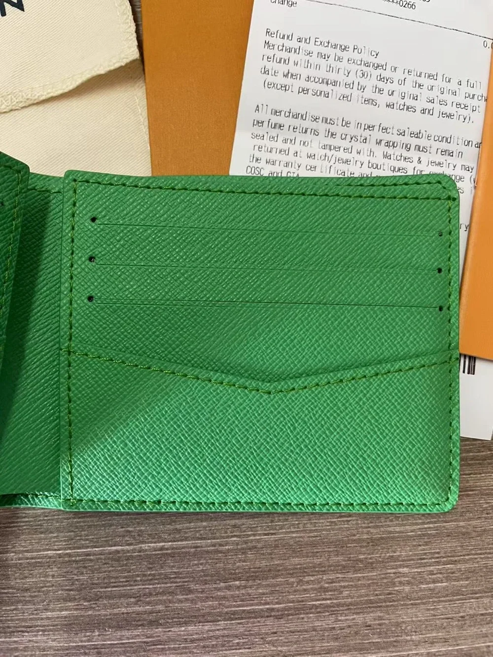 Louis Vuitton Green Monogram Canvas Bi-Fold Wallet
