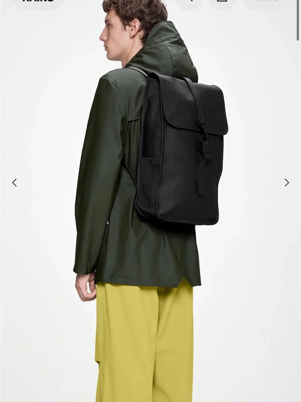 Rains Waterproof black backpack NWT