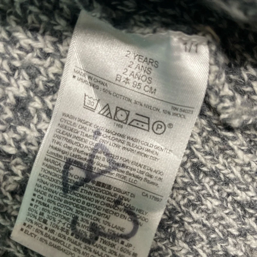 Grandpa Cardigan Charcoal gray Baby gap 2 years