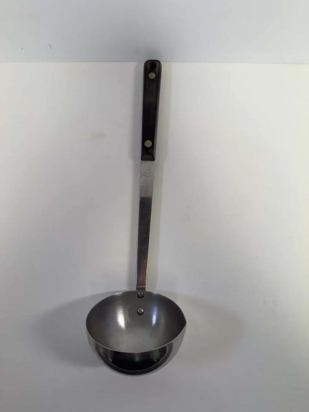 Vintage Flint Stainless USA Kitchen Soup‎ Ladle with wood Handle