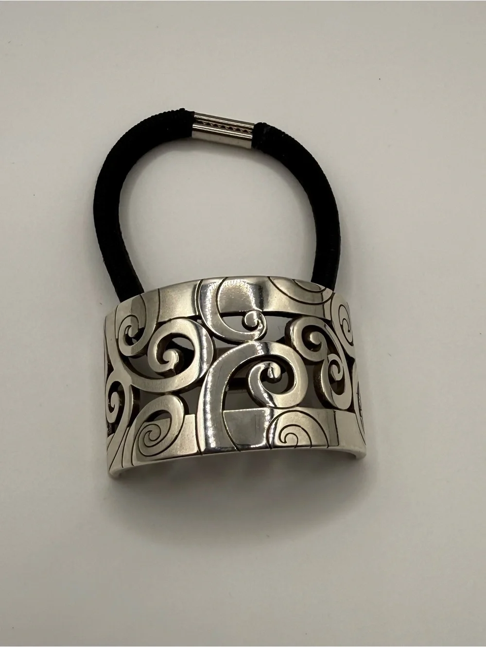 Brighton Silver Tone Scroll Hair Tie Ponytail Holder Used Once