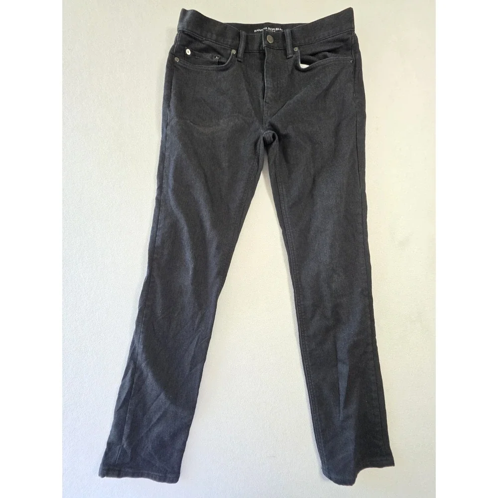 Banana Republic Traveler Jeans Men 30x30 Athletic Tapered Fit Black Stretch
