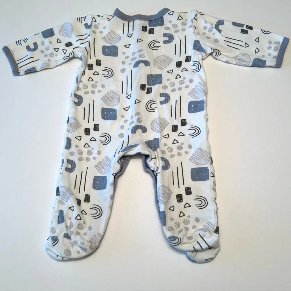 Chick Pea Baby Infant Soft Abstract Pattern Footed One Piece PJs Pajamas 6-9M