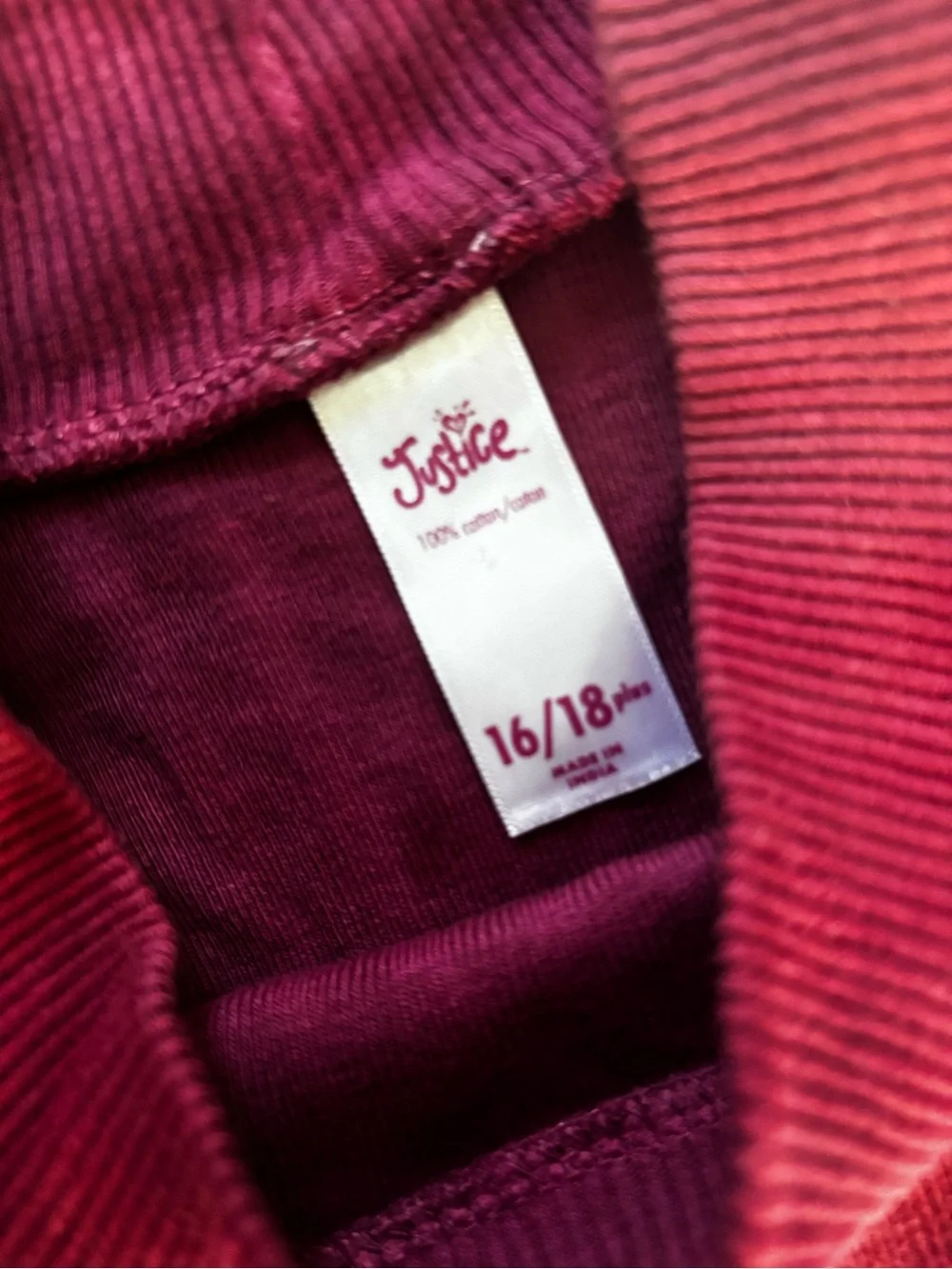 Justice tie ribbed