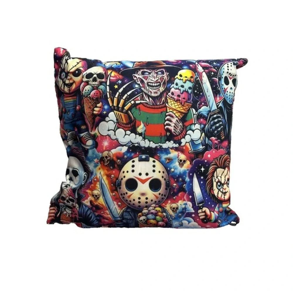 NEW novelty throw pillow 18x18 inches pillowcase & insert included horror‎