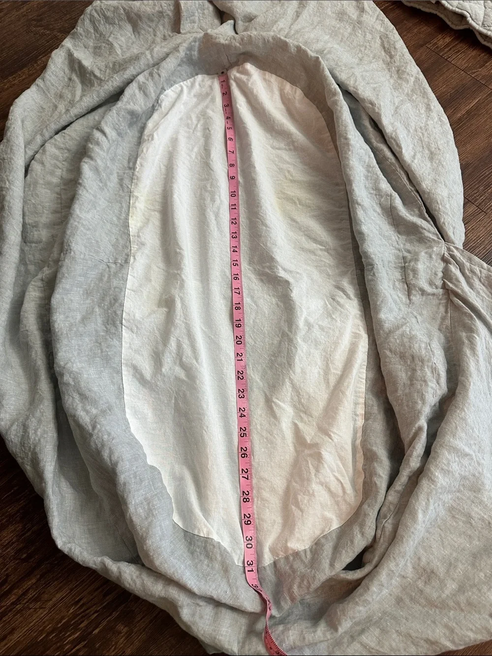 Pottery Barn Kids Light Gray Belgian Flax Linen OVAL Crib Skirt + Rail Cover