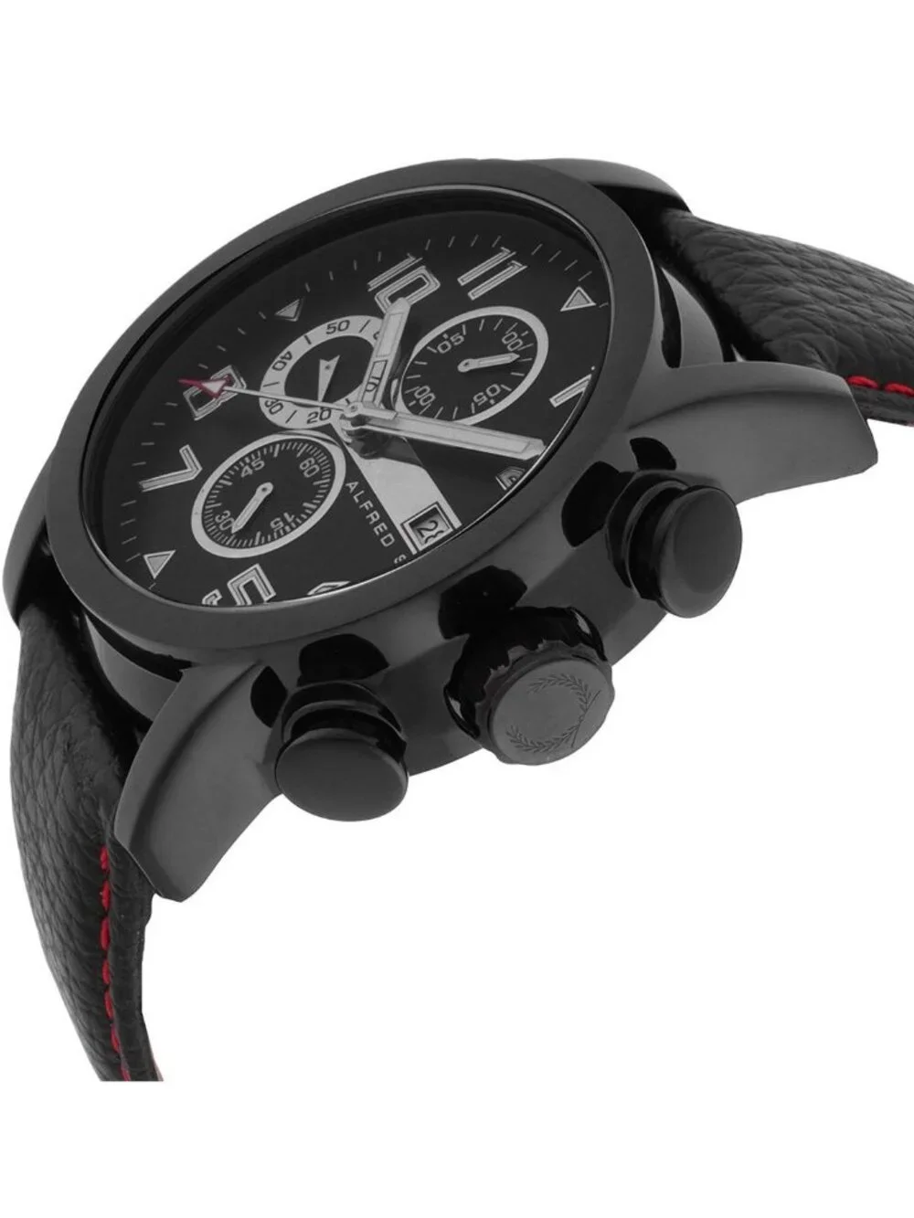 NWT Alfred Sung Velox Chronograph Quartz Black Dial Men's Watch