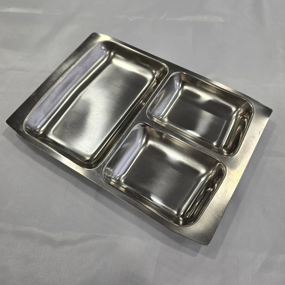 Selandia Serving Tray 11.5x8.5 Silver Stainless Steel 18/8 3 Compartment MCM