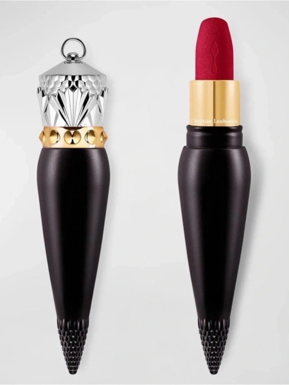Christian Louboutin Matte Red Lipstick with Black & Gold Case_Brand New in box.