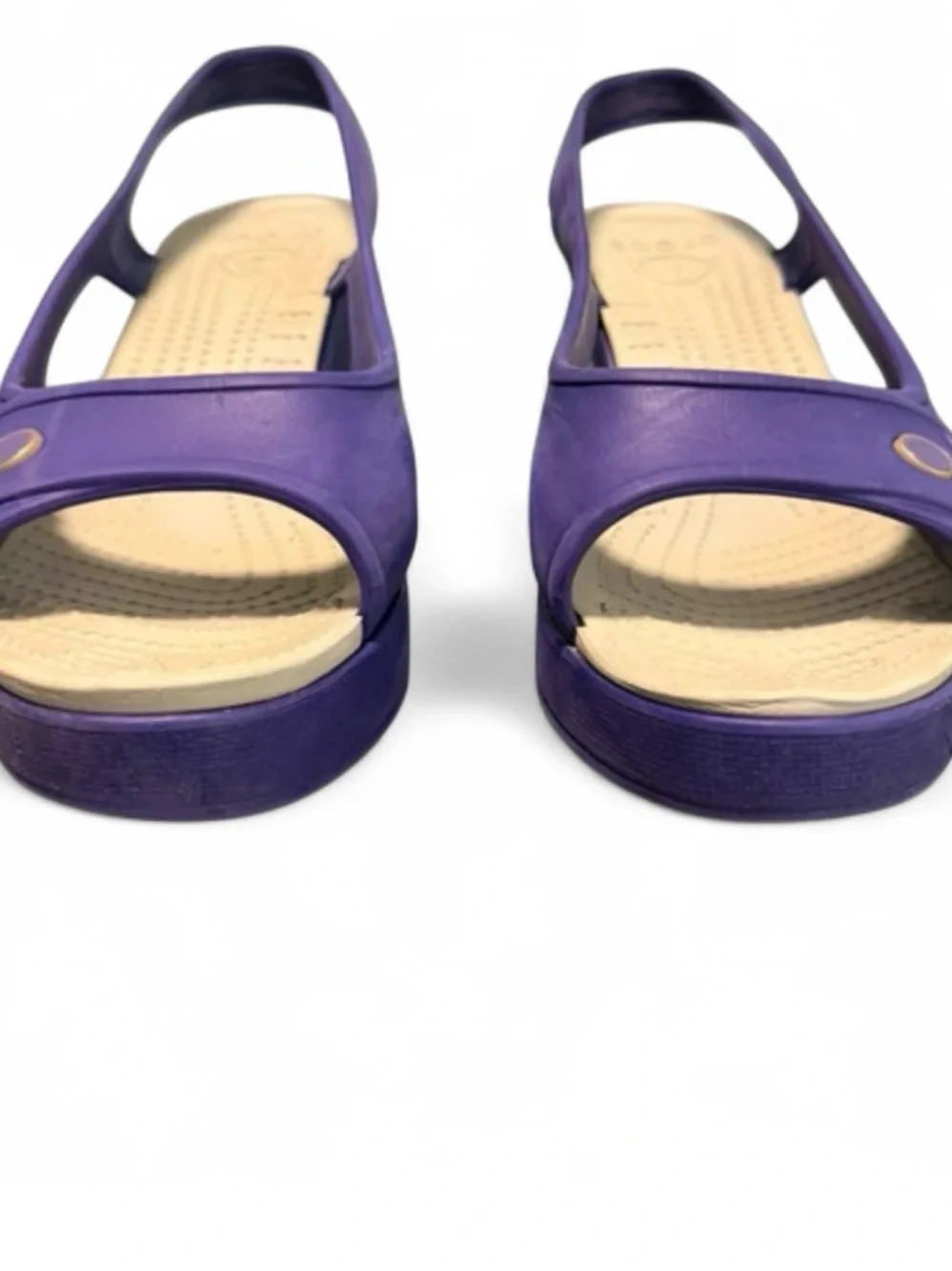 Crocs Women's Purple Wedge Slingback Sandals