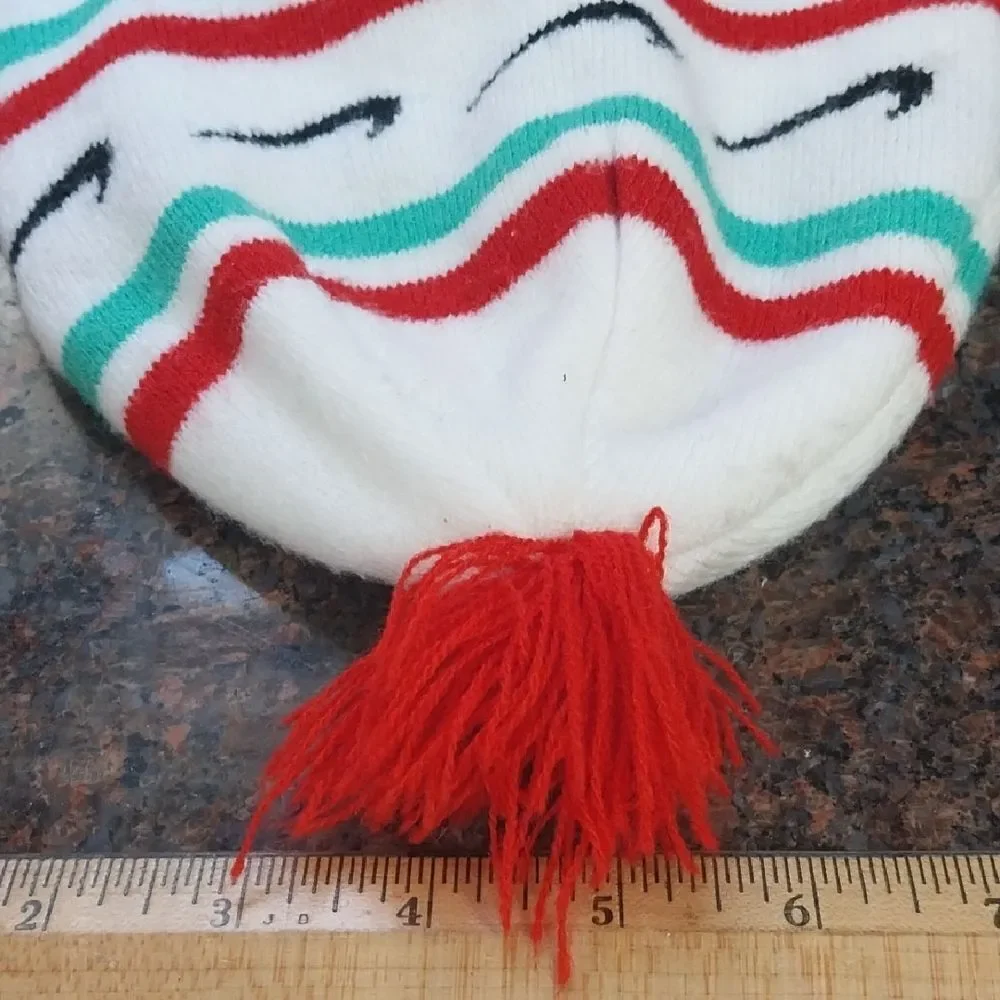 UNISEX Nike Striped Beanie with Pom...EUC