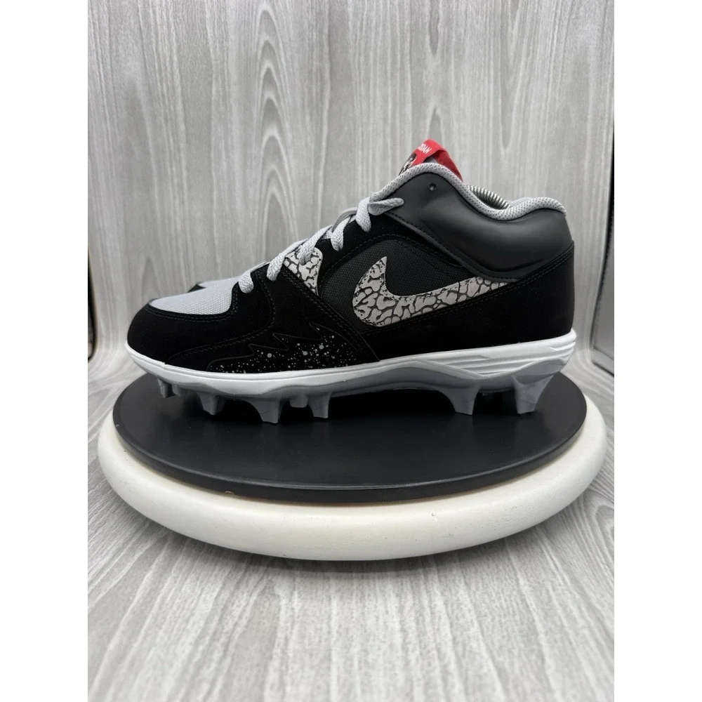 Nike Air Jordan Stadium 90 Mens Size 9.5 Black Cement Football Cleats HQ0210-060